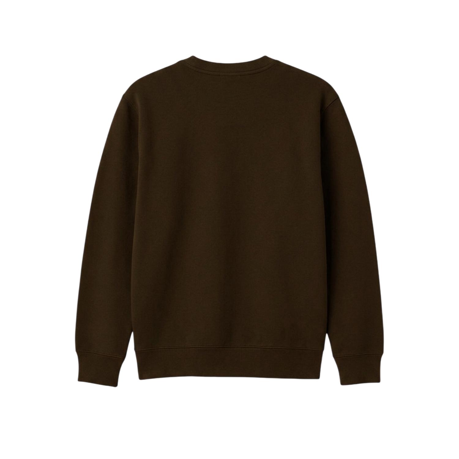 PRUDELS Crewneck Terra - Sweater Pria Minimalis Coklat Brown Earth Tone Fleece Premium foto 2