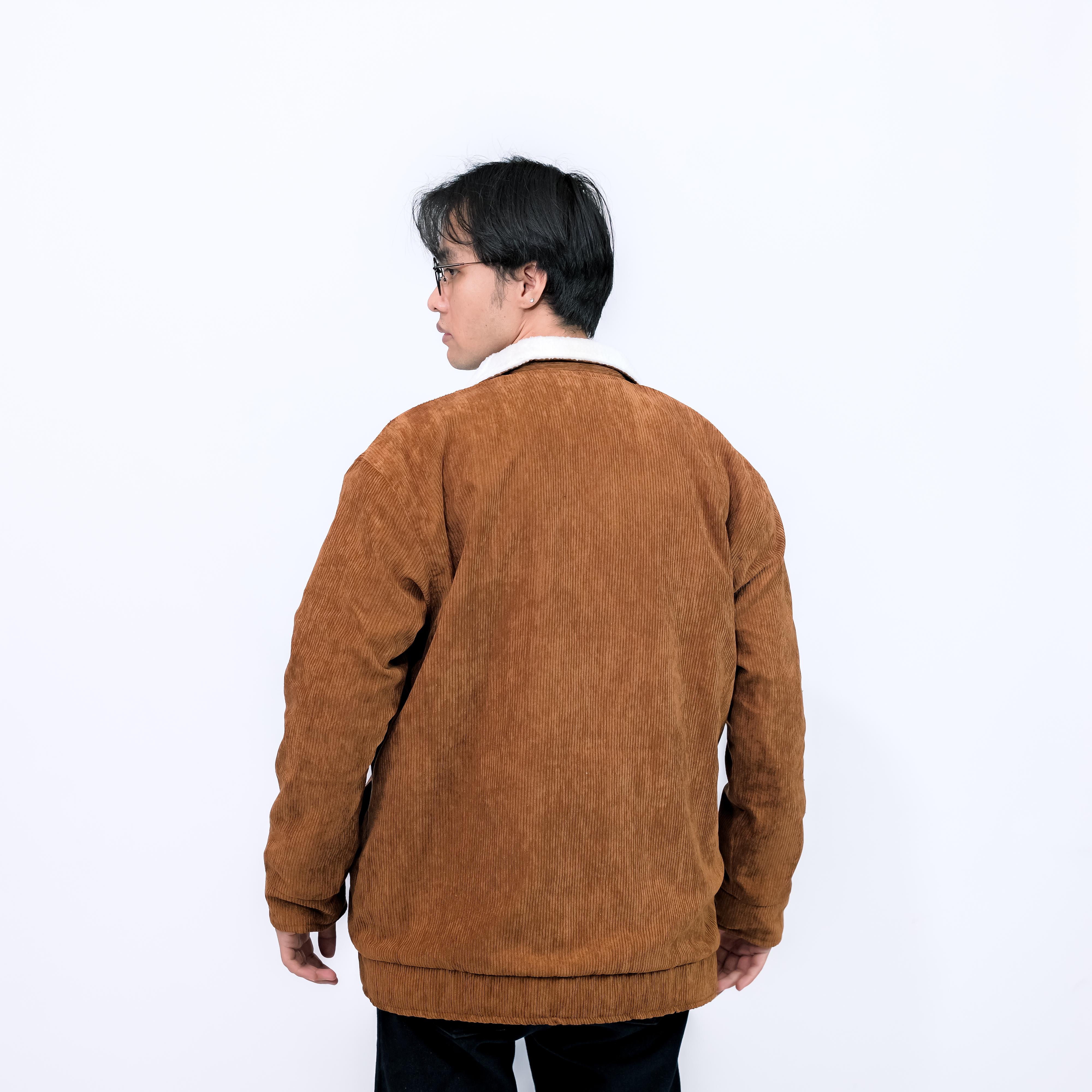 PRUDELS — Jaket Corduroy Sherpa — Artikel Vora — Outerwear Pria Vintage Streetwear — Material Corduroy & Bulu Sherpa foto 5