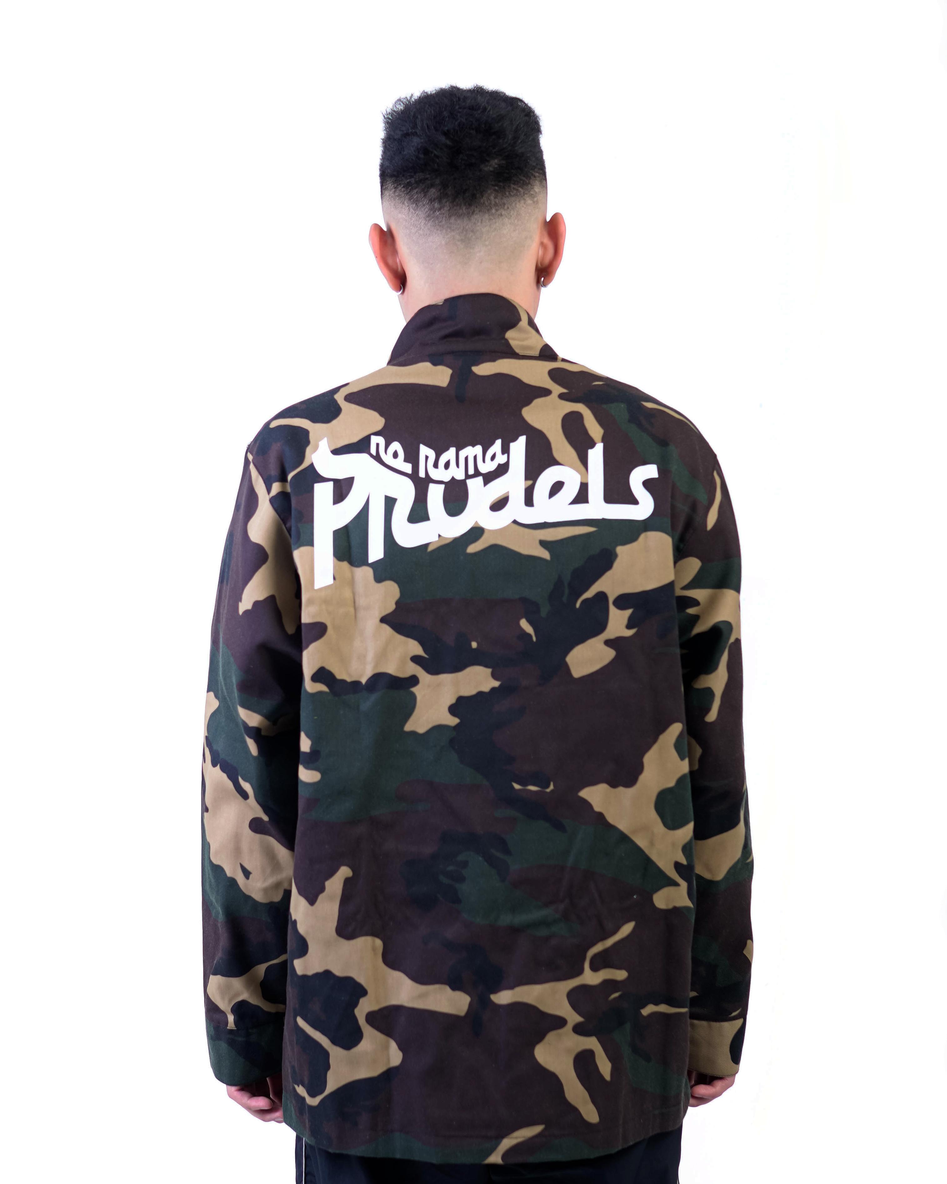 PRUDELS — Jaket Parka Camo — Artikel Guerilla — Military Streetwear Style — High Quality Twill Cotton & Screen Printing foto 3