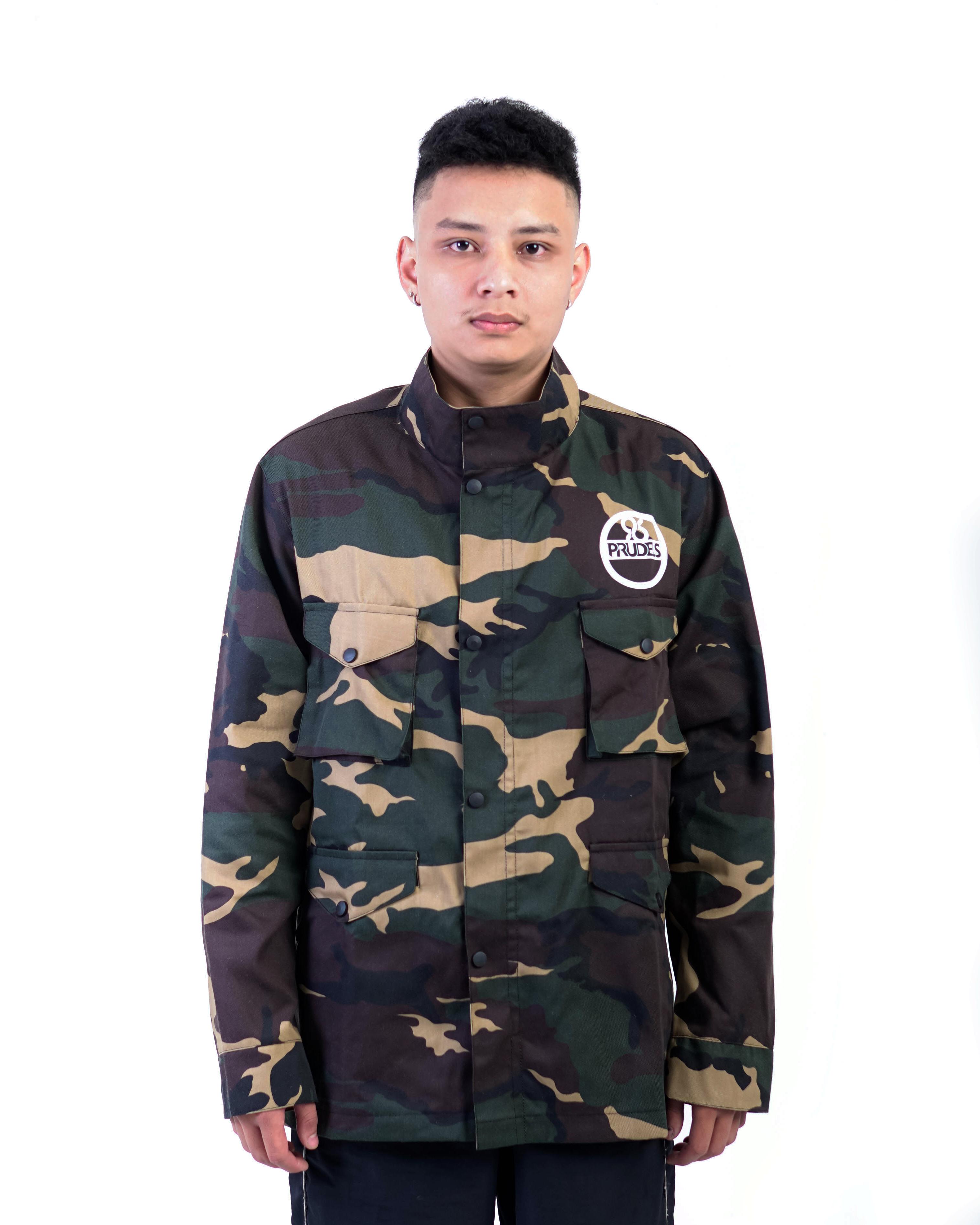 PRUDELS — Jaket Parka Camo — Artikel Guerilla — Military Streetwear Style — High Quality Twill Cotton & Screen Printing foto 6