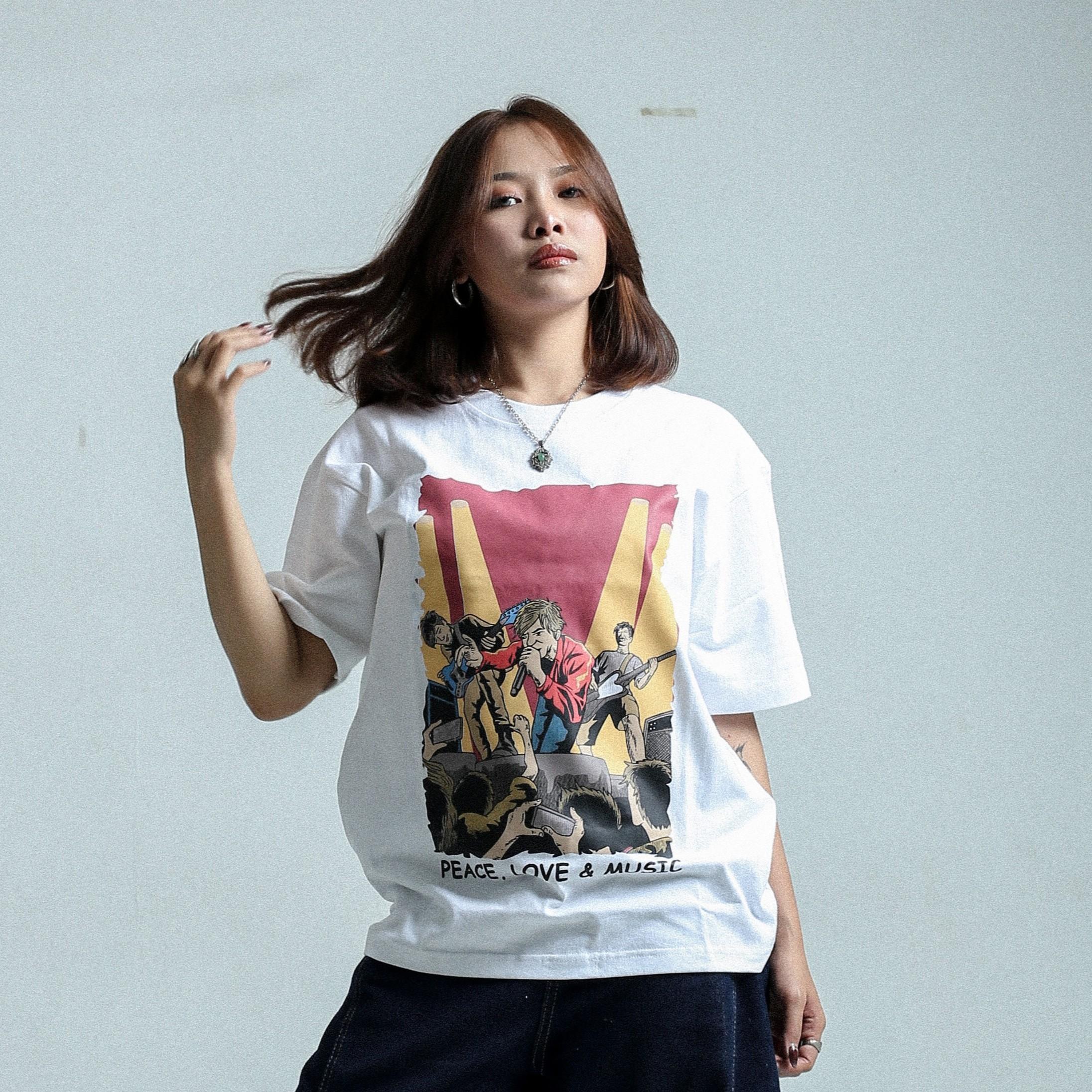 PRUDELS Kaos Oversize Putih Unisex - Premium Distro Streetwear - Artikel Muse - T-Shirt Full Cotton 16s Tebal & Nyaman foto 3
