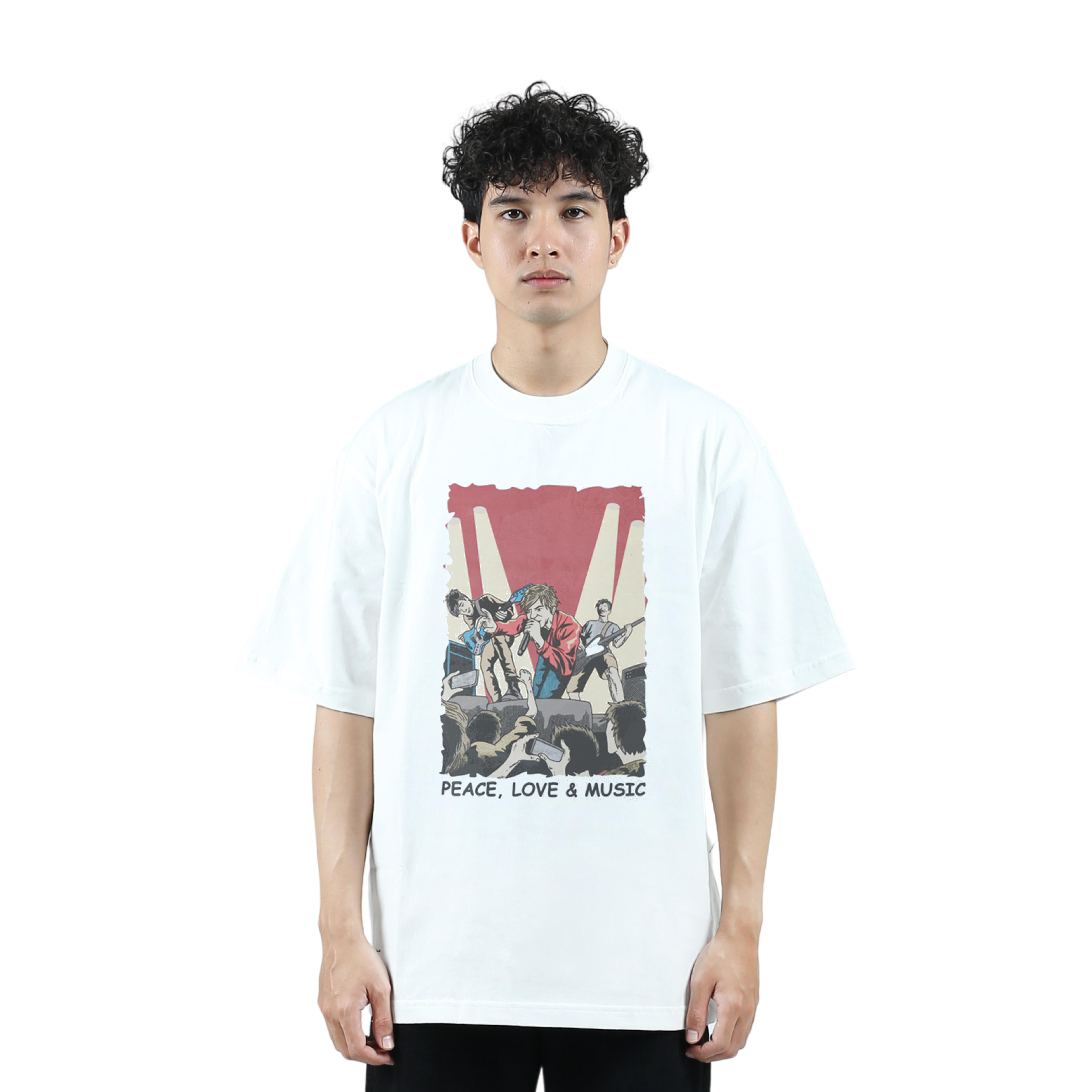 PRUDELS Kaos Oversize Putih Unisex - Premium Distro Streetwear - Artikel Muse - T-Shirt Full Cotton 16s Tebal & Nyaman foto 4