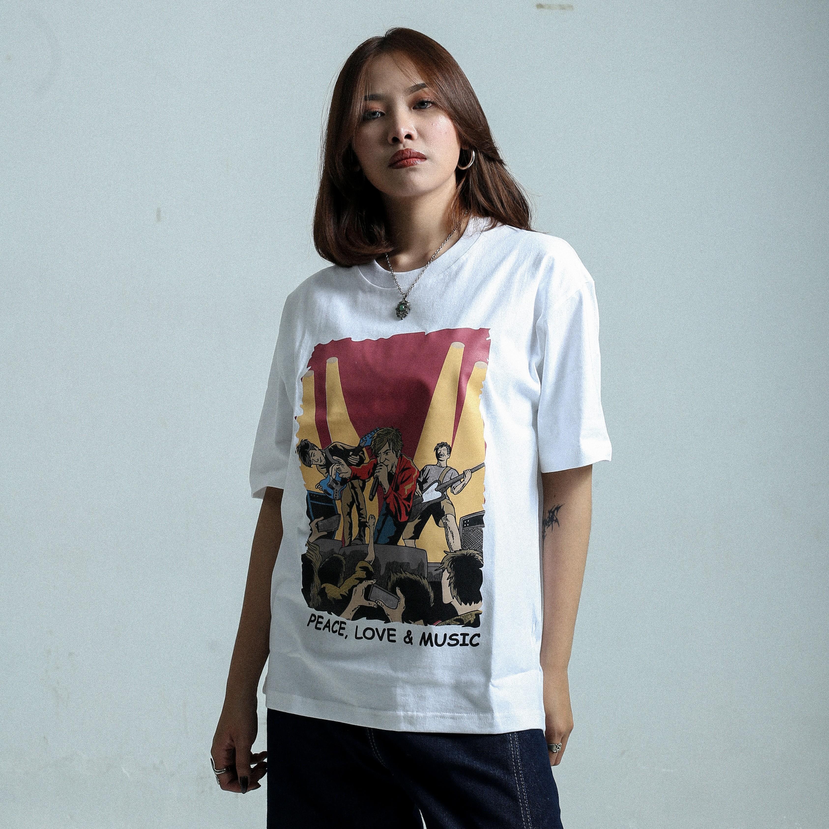 PRUDELS Kaos Oversize Putih Unisex - Premium Distro Streetwear - Artikel Muse - T-Shirt Full Cotton 16s Tebal & Nyaman foto 6