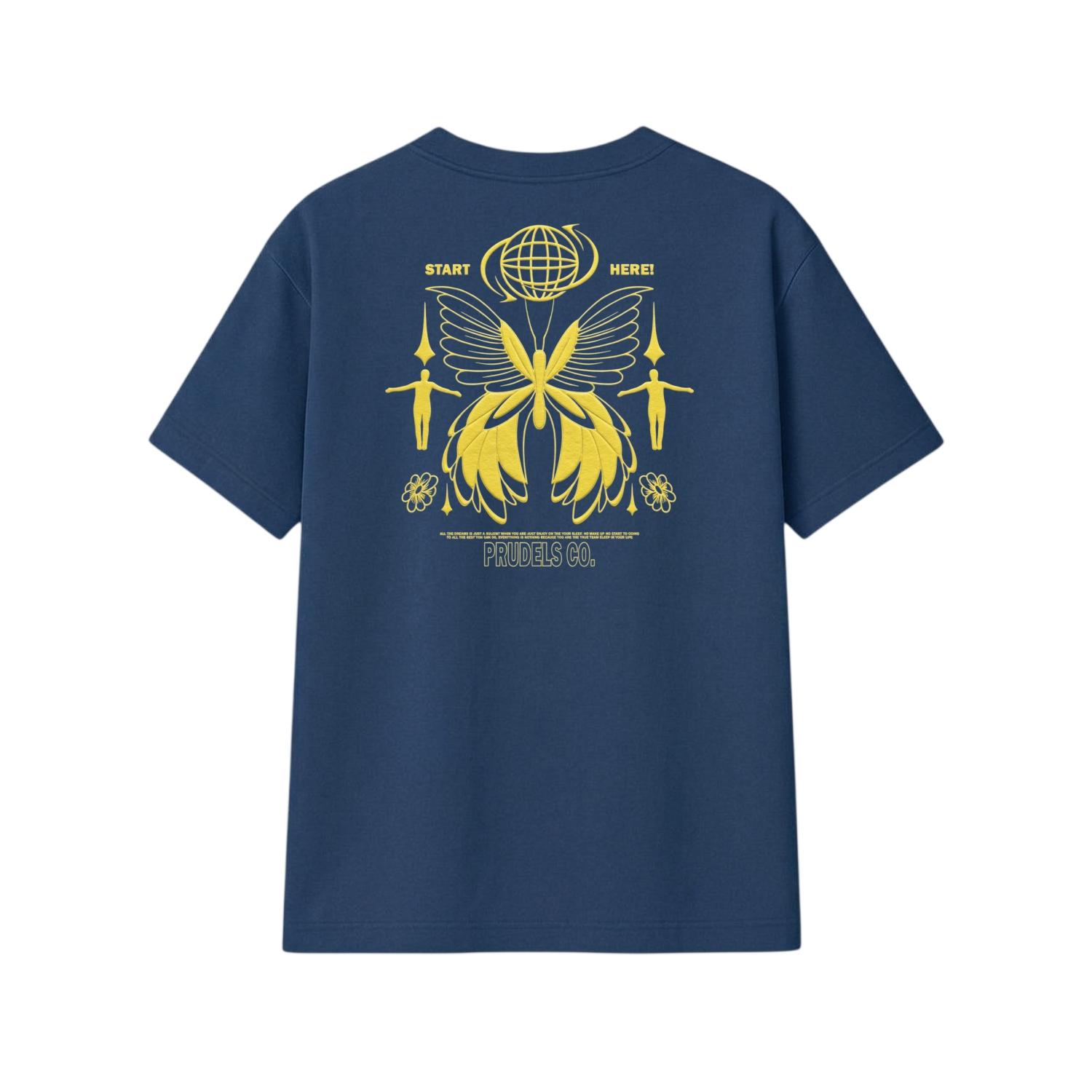PRUDELS Kaos Reguler Navy Premium - Artikel Start Here - T-Shirt Distro Streetwear Unisex Cotton 24S Bahan Nyaman & Sejuk foto 2
