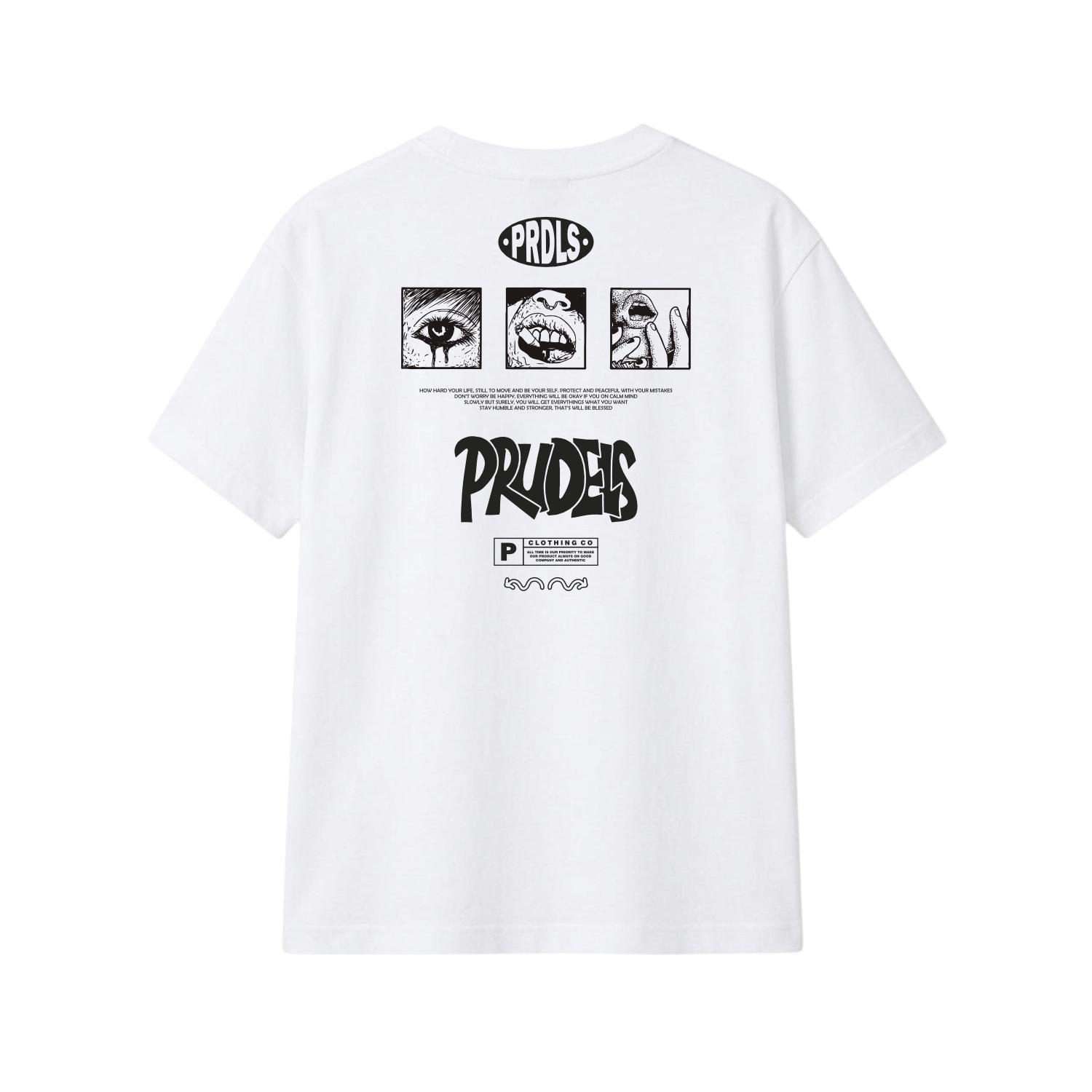 PRUDELS T-Shirt Kaos Reguler White Premium - Artikel Everything Will Be Okay - Distro Streetwear Unisex 24s Cotton Nyaman & Sejuk foto 2