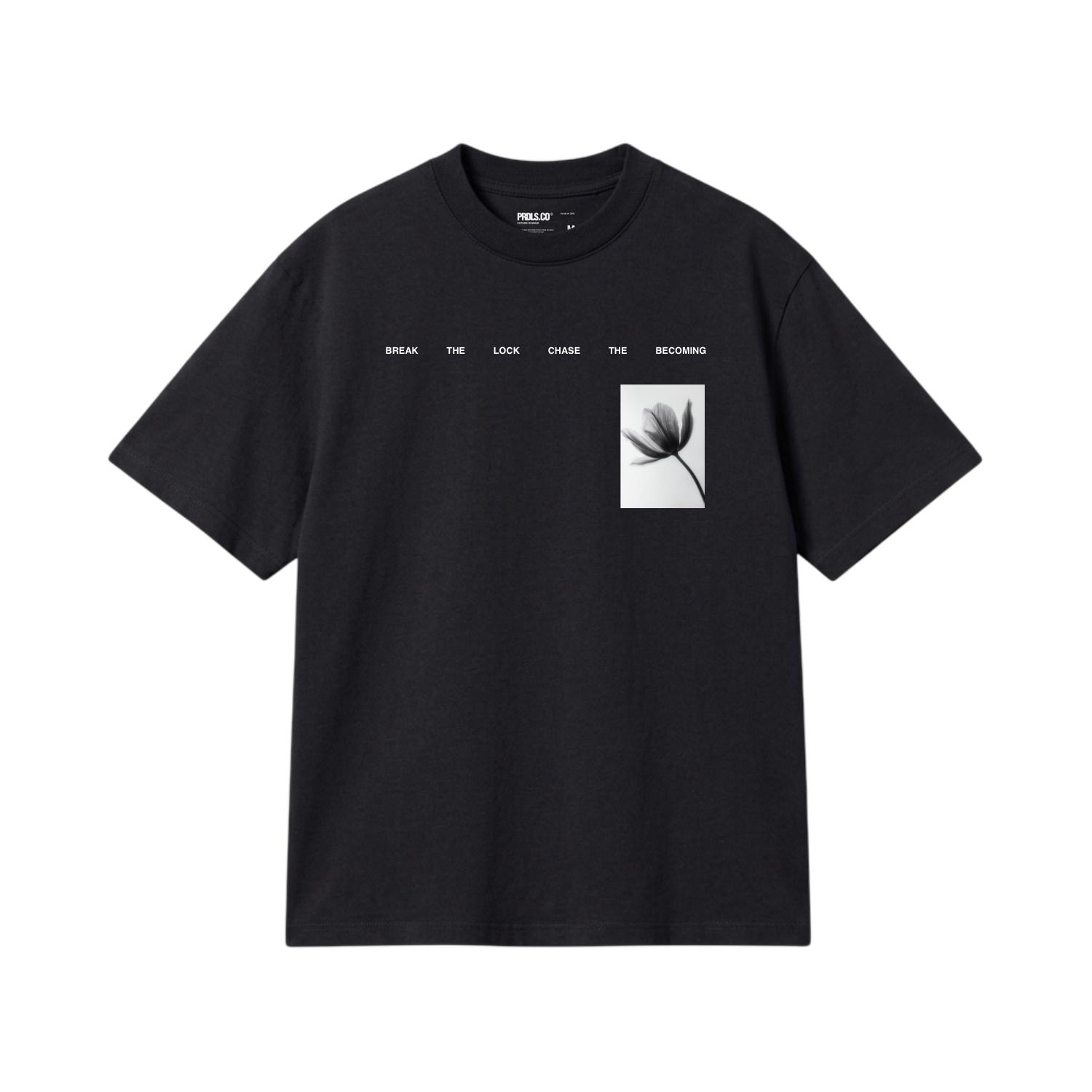 PRUDELS T-SHIRT OVERSIZE HITAM -  KAOS MINIMALIS UNISEX - ARTIKEL GROWTH - FULL COTTON 20s